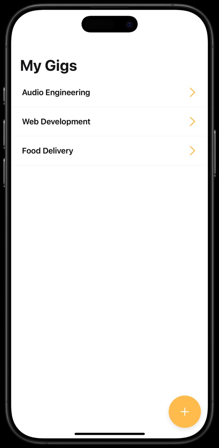 1099Buddy's gigs screen