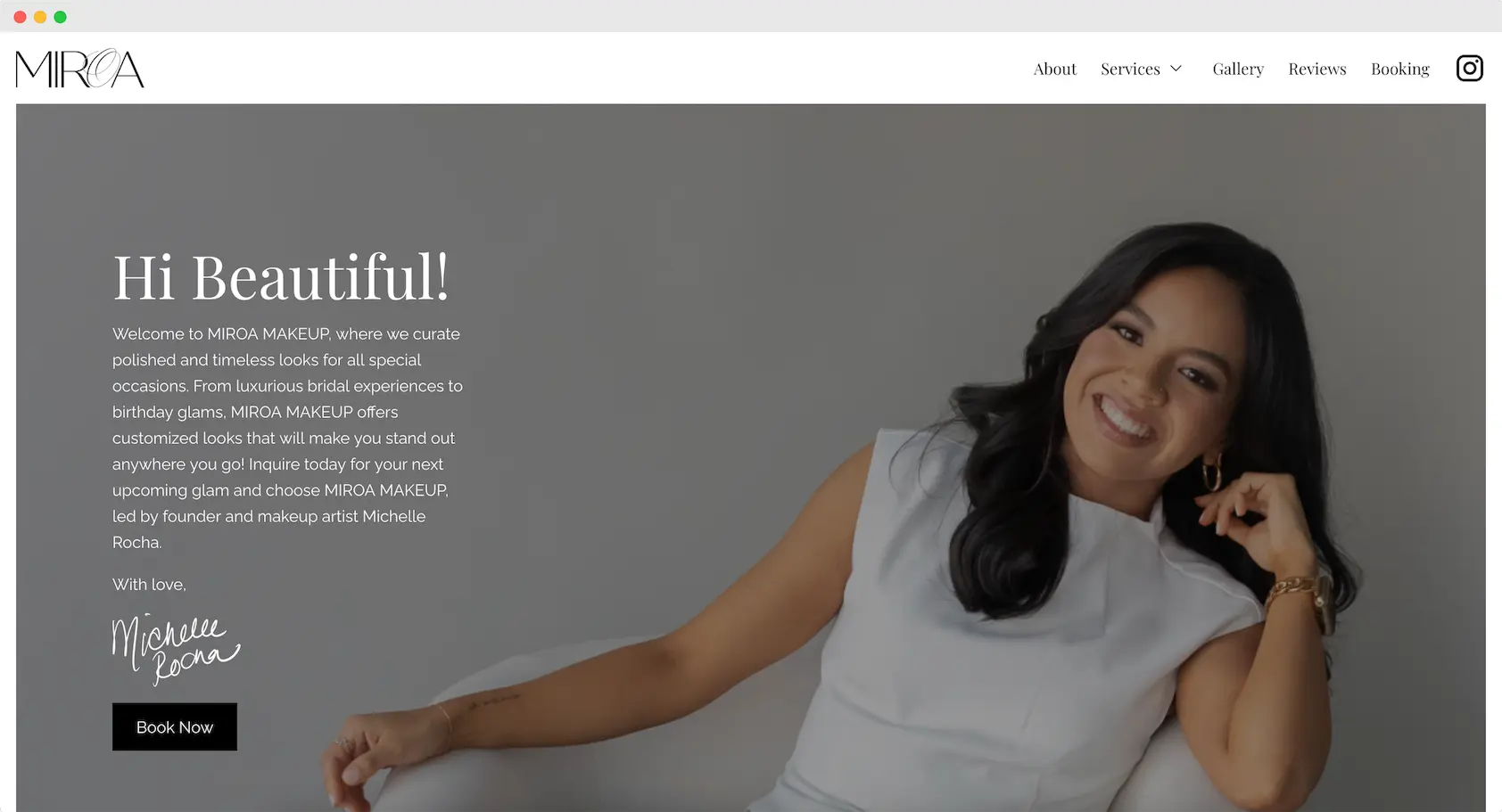 MIROA Makeup's home page